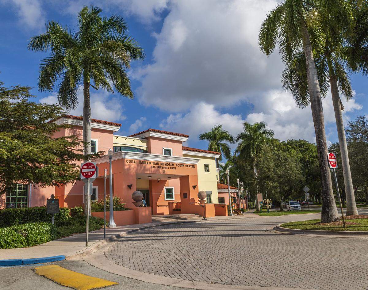 View of the Coral Gables War Memorial Youth Center, 405 University Dr, Coral Gables, on Friday, December 19, 2025. 