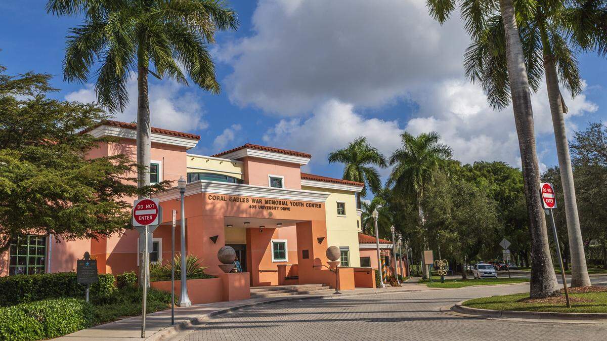 View of the Coral Gables War Memorial Youth Center, 405 University Dr, Coral Gables, on Friday, December 19, 2025.