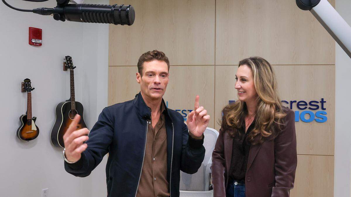 TV and radio personality Ryan Seacrest tours the new studio that bears his name with his sister Meredith Seacrest Leach, the executive director of the Ryan Seacrest Foundation, at Nicklaus Children’s Hospital, on Monday, Dec. 8, 2025, in Miami.
