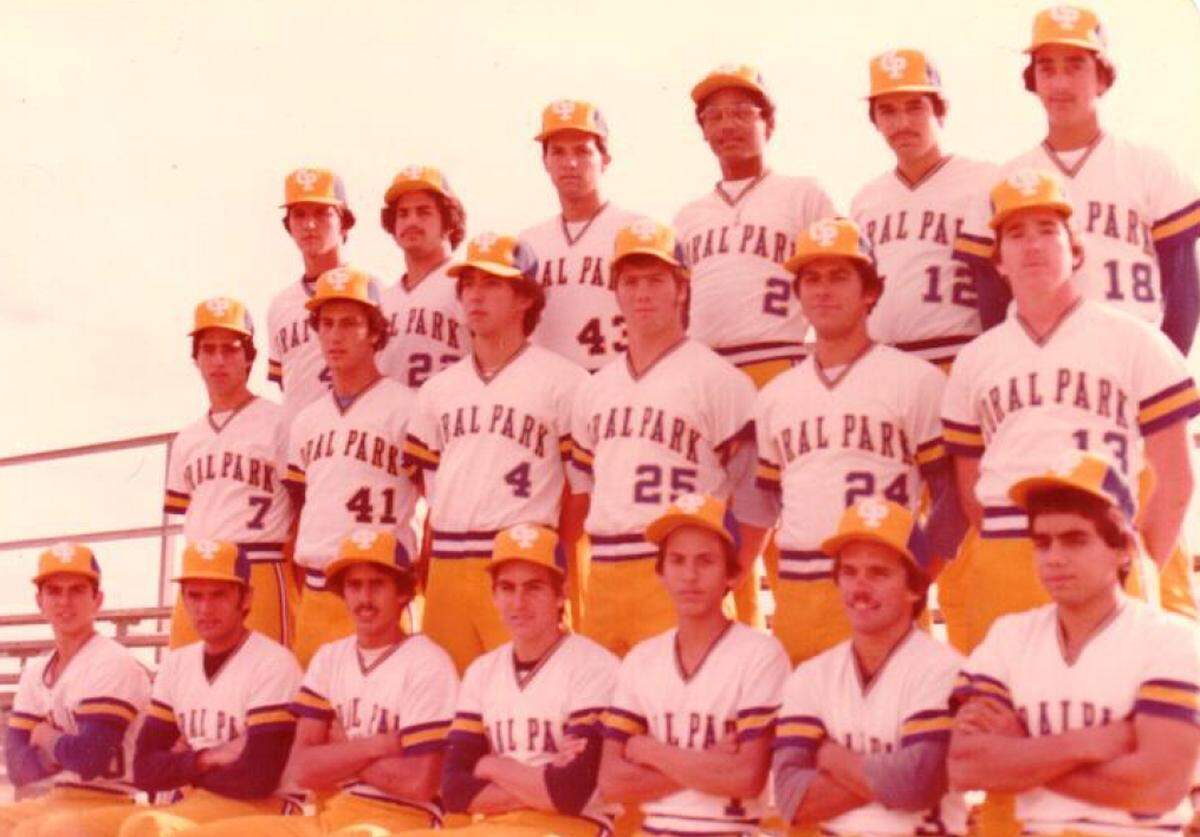 Coral Park's baseball team in the late 1970s.