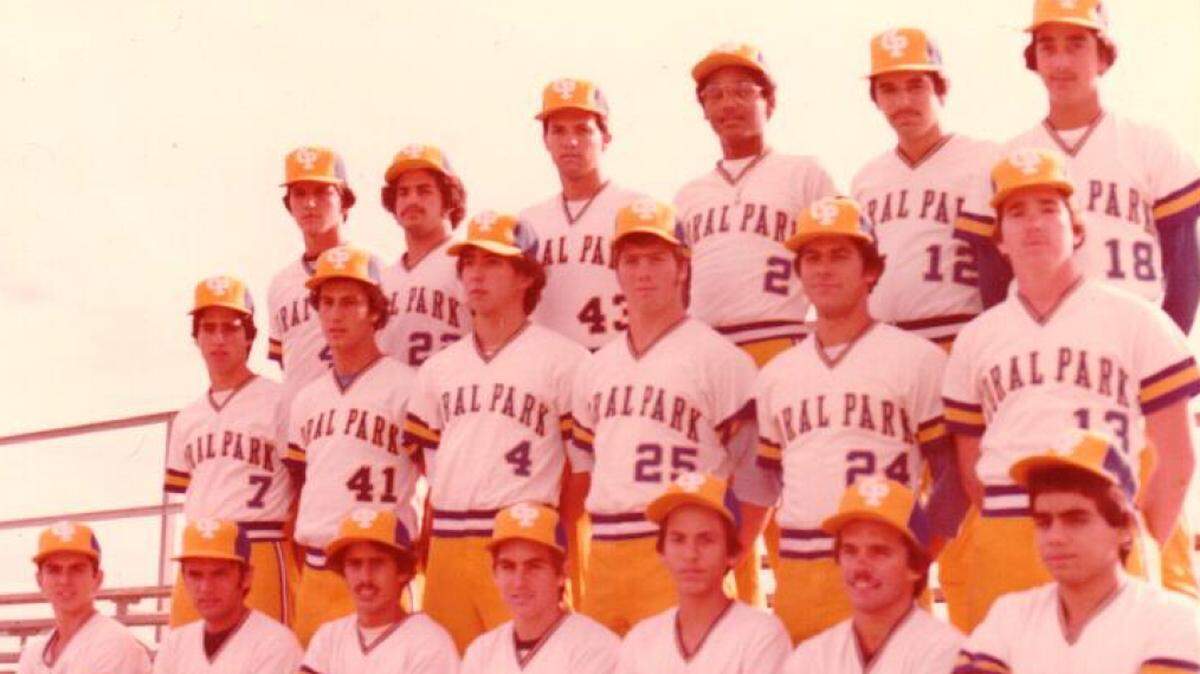 Coral Park's baseball team in the late 1970s.