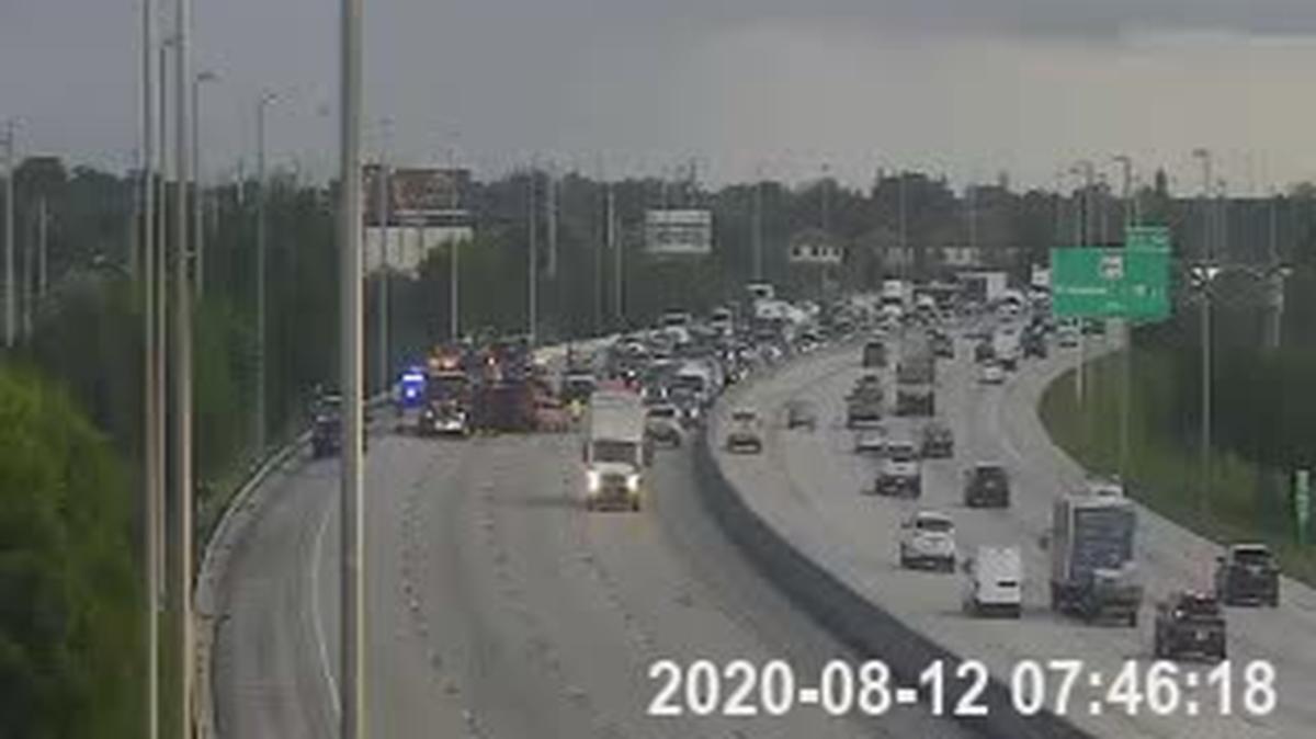 The rollover crash at Mile Marker 62 from 7 a.m. Wednesday morning