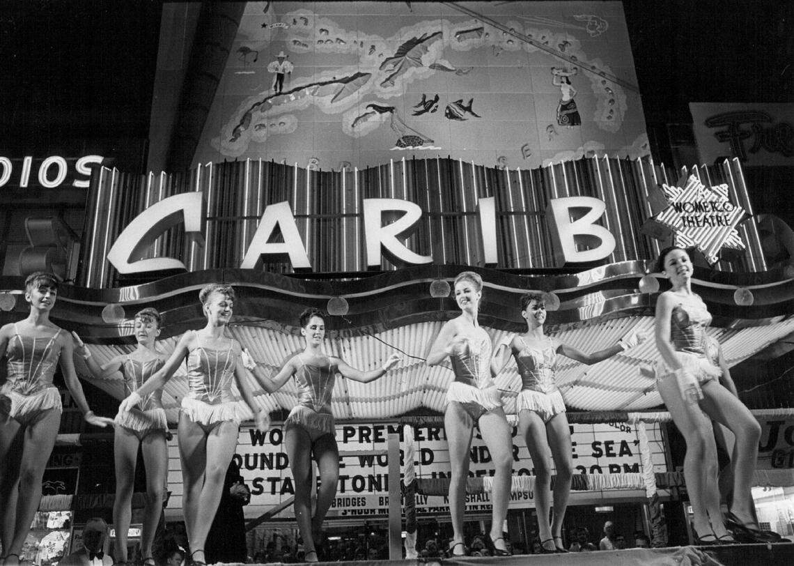 Dancers add to the hoopla at an opening at the Carib Theater in Miami Beach in 1966.