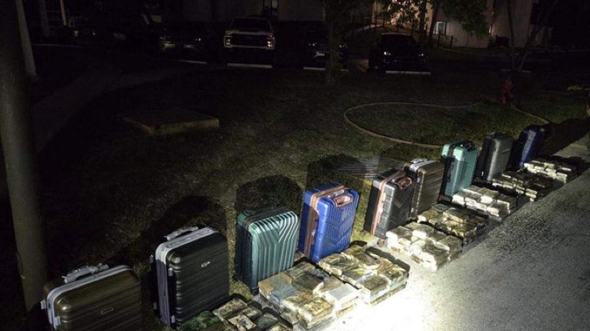 Suitcases full of cocaine found on a boat on Saturday near Fort Lauderdale by the U.S. Coast Guard.