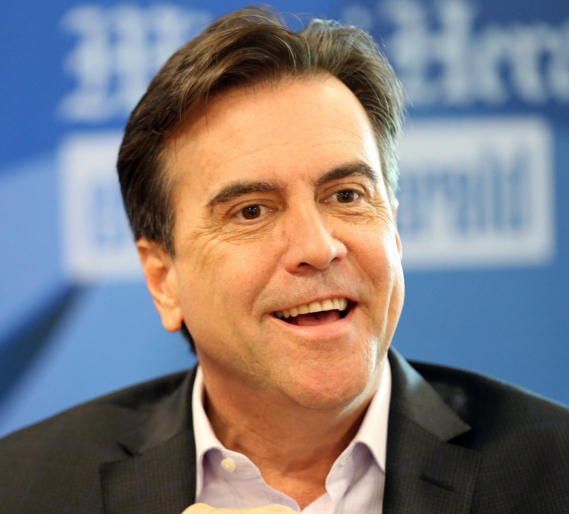 Miami-Dade County Commission District 5 candidate Alex Diaz de la Portilla at a meeting of the Miami Herald Editorial Board on April 23, 2018.