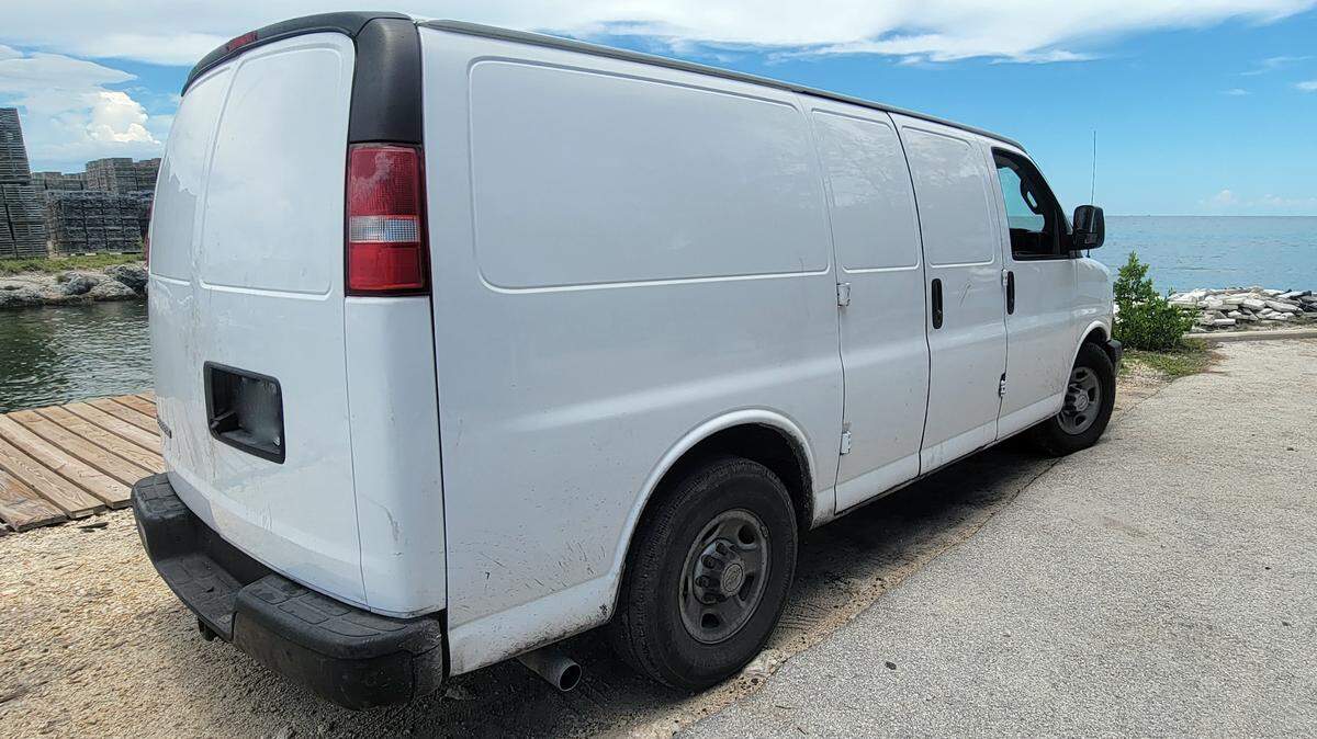 Monroe County Sheriff’s say two men used this white, unmarked van to haul about 300 gallons of used cooking oil they stole from a Florida Keys restaurant Tuesday, July 4, 2023.