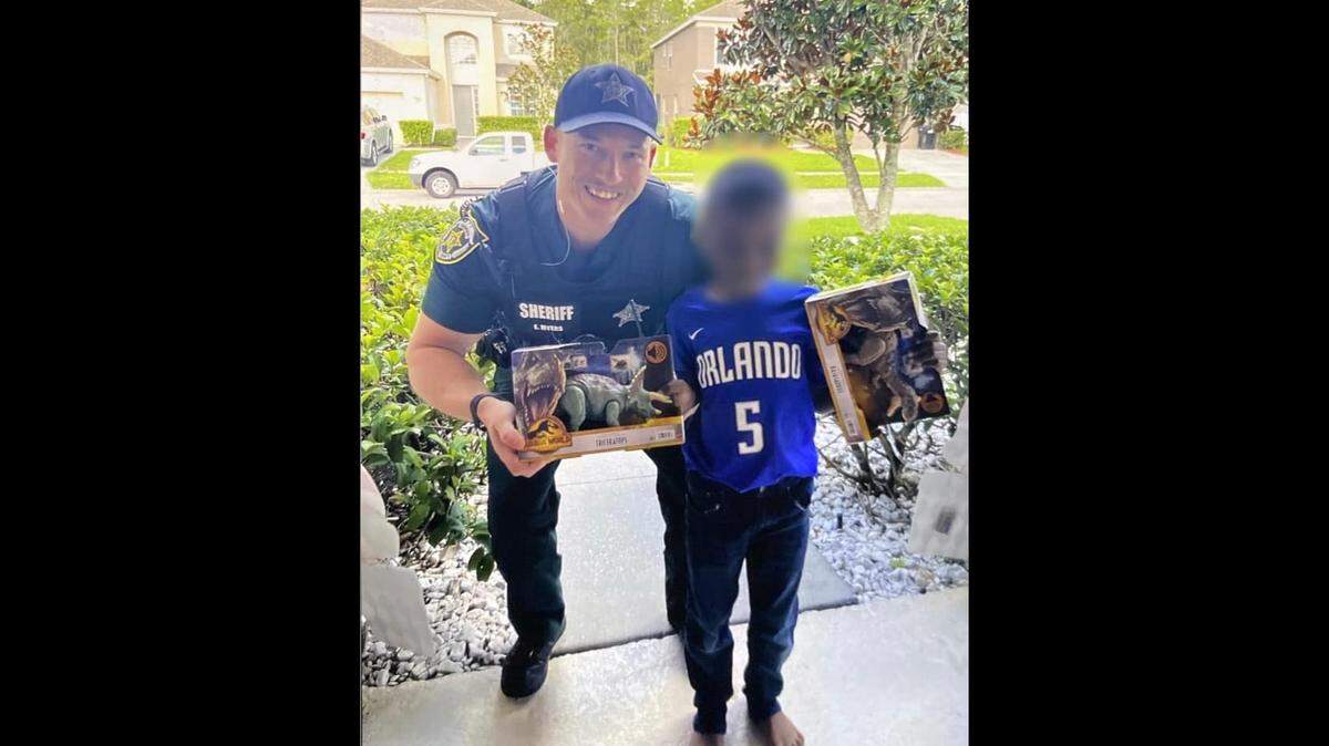 A boy called 911 in Orange County, Florida, to report he needed a dinosaur. Deputies responded by bringing him two toy dinosaurs.