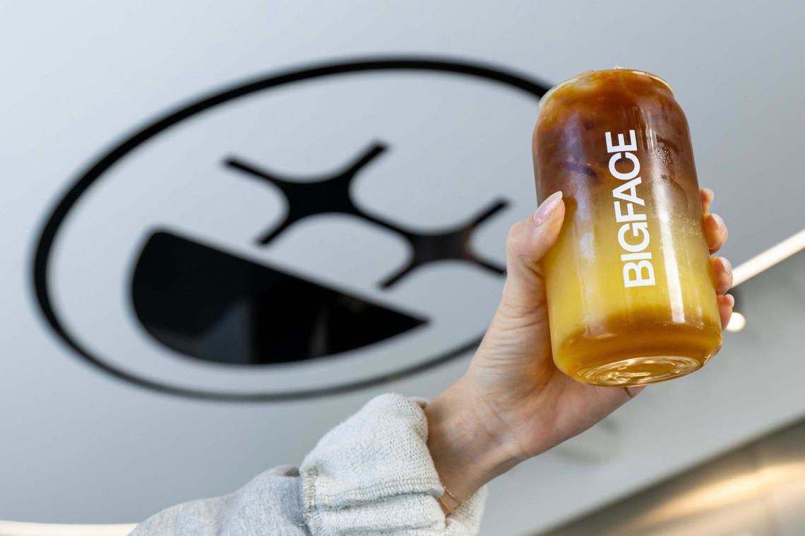 A close look at the BIGFACE Espresso Tonic 002 Vanilla/Orange at BIGFACE coffee shop on Dec. 19, 2024, in Miami, Fla.