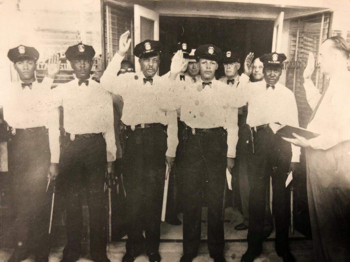 On Sept. 1, 1944, history was made when five African-American men were sworn in as the first Black police officers in the City of Miami. These pioneering officers were Ralph White, Moody Hall, Clyde Lee, Edward Kimball, and John Milledge.