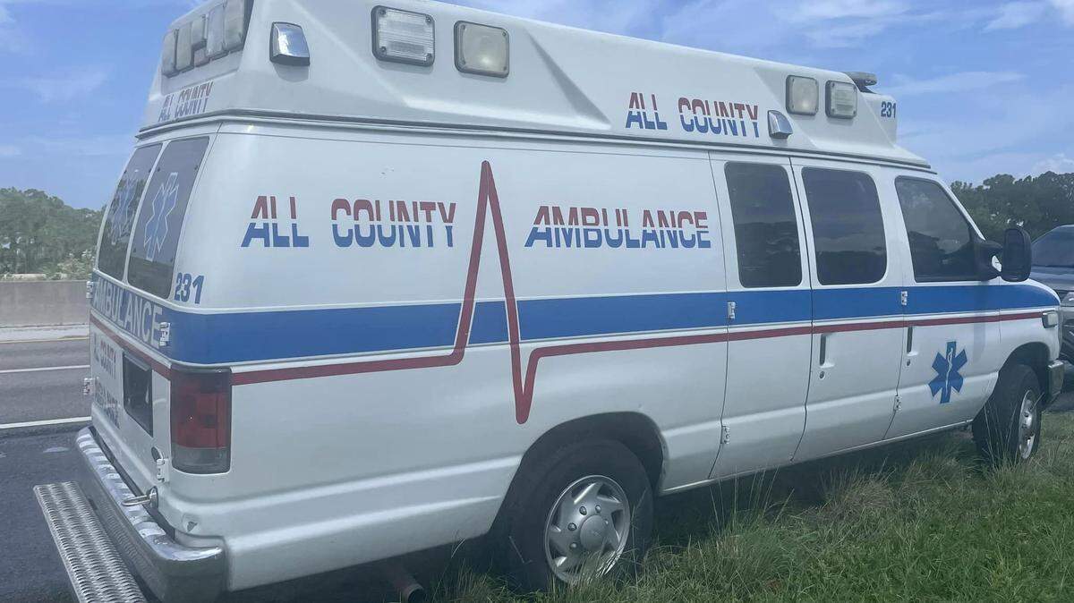A Florida woman stole this unoccupied ambulance from the HCA Florida St. Lucie Hospital in Port St. Lucie, police say 