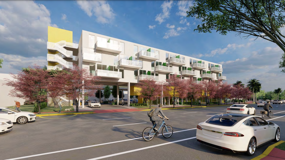 Developer Alan Waserstein wants to build a four-story apartment building in Miami Beach’s Normandy Isles neighborhood. Here’s a rendering of the project.