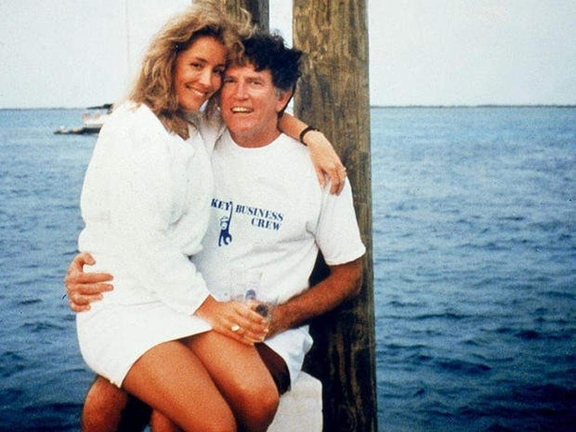 Donna Rice and Gary Hart on the dock when they went aboard Don Soffer’s yacht, ‘Monkey Business,’ in the spring of 1987. This photo wound up on the cover of The National Enquirer weeks after a Miami Herald report led Hart to suspend his 1988 presidential campaign.