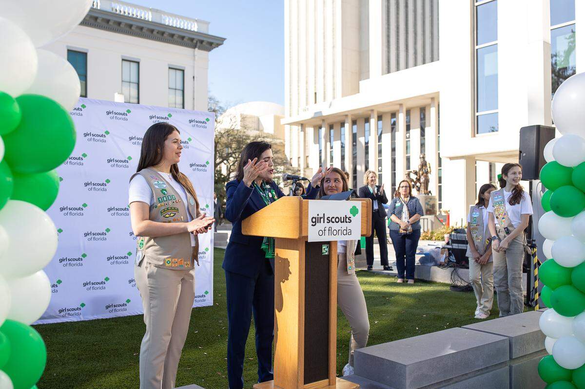 Ana VeigaMilton, a Girl Scouts of Tropical Florida alum, board member, and president of the José Milton Foundation, was the keynote speaker at Girl Scout Day at the Capitol.