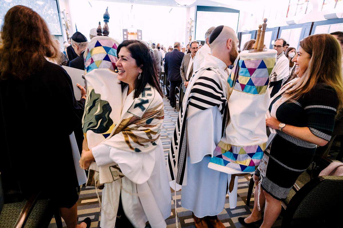 Temple Judea Rabbi Judith Lazarus Siegal after the Yom Kippur services last year at the Coral Gables temple.