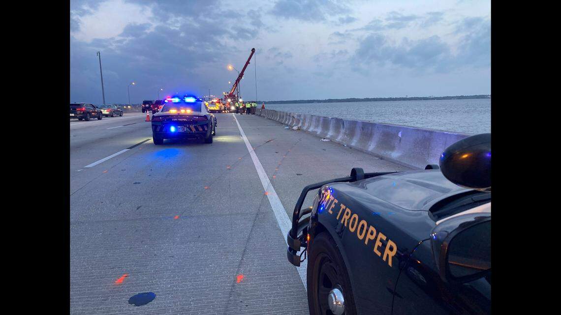 A vehicle went over the side of Florida’s Buckman Bridge on Interstate 295 in Jacksonville, prompting a search of the water below, according to the Florida Highway Patrol.