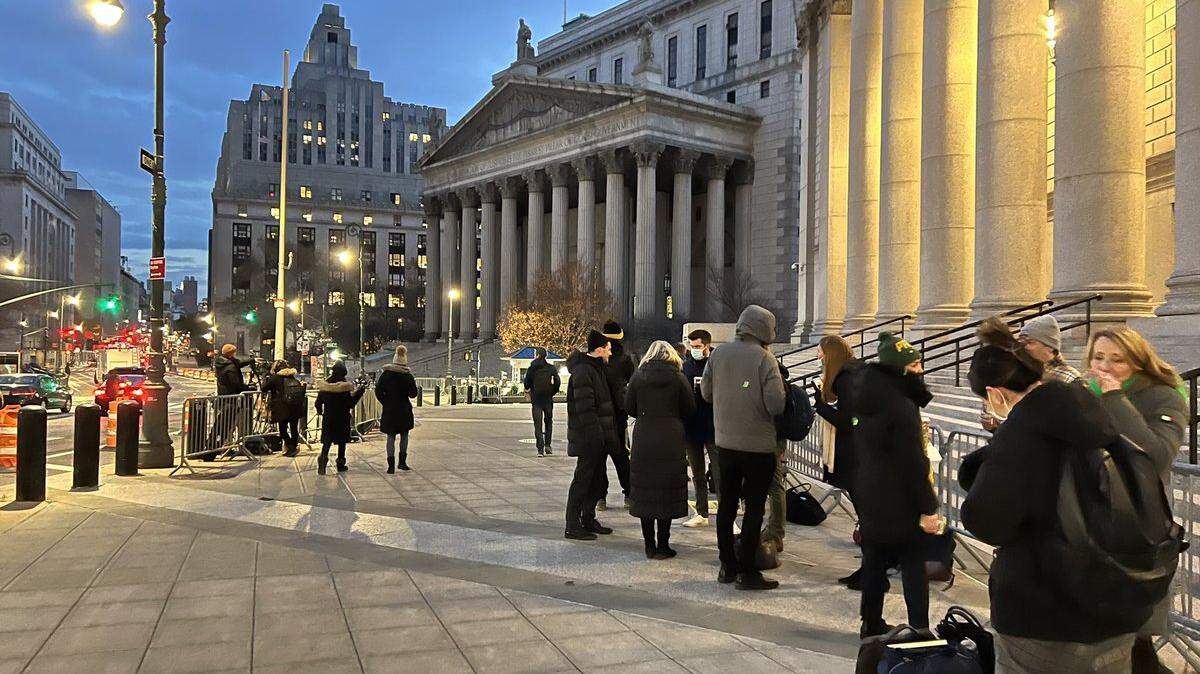 This was the scene early Monday morning, Nov. 29, 2021, in Manhattan as the trial of Ghislaine Maxwell was set to open.