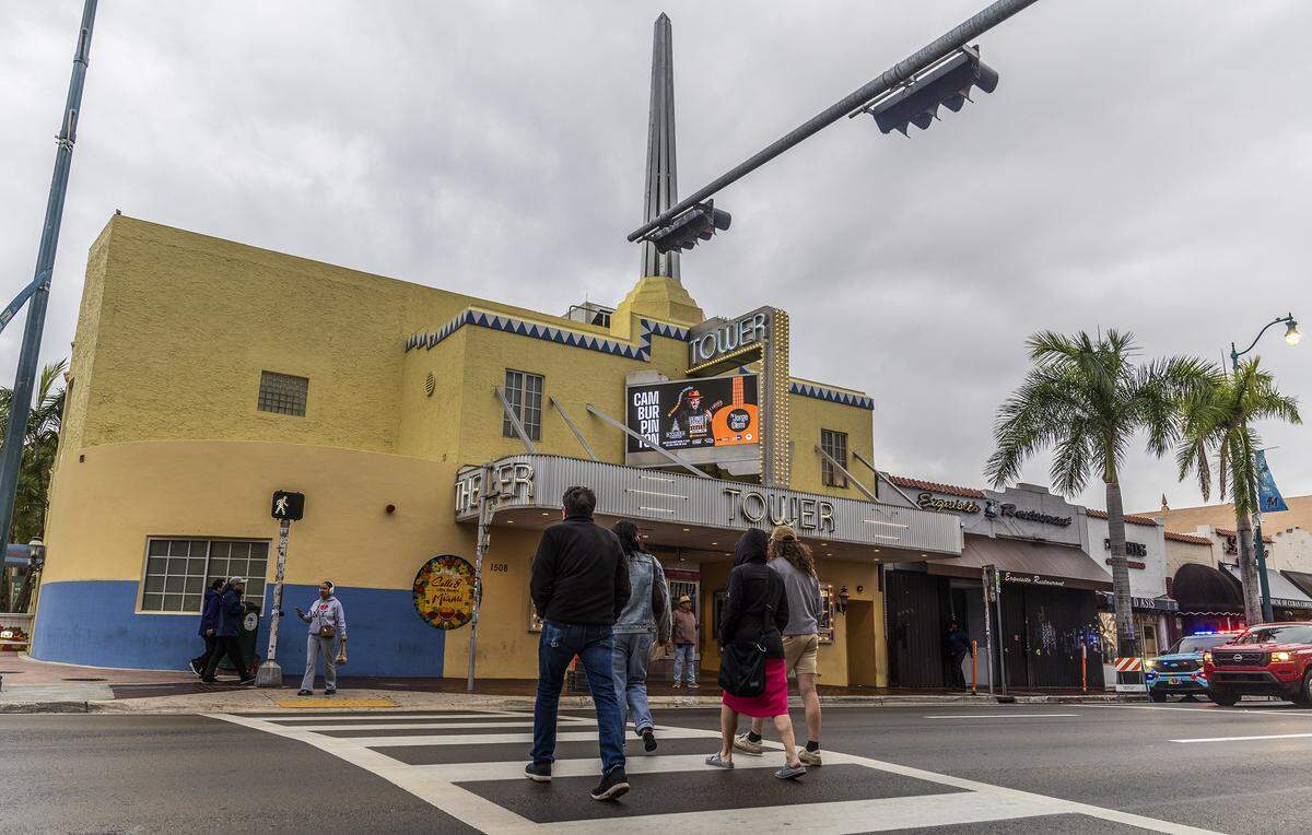 View of the iconic Tower Theater in Little Havana, one of the projects of former City of Miami Commissioner Joe Carollo's legacy being scrubbed from City Hall, after losing his bet to become City Mayor, last November, in Miami, on Wednesday, January 28, 2026.