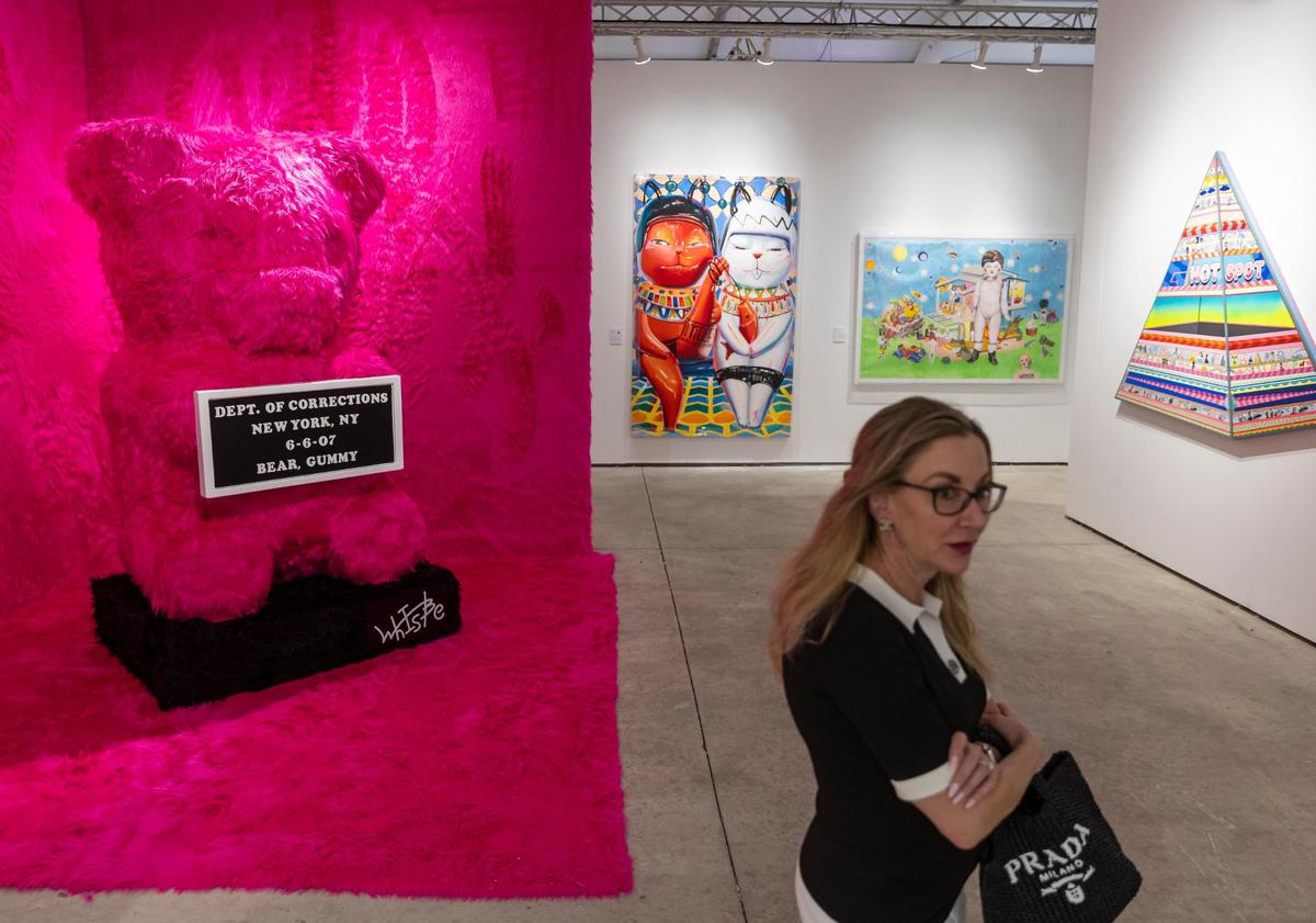 WhIsBe’s “Vandal Gummy” is on display during a VIP preview at Art Miami 2023 on Tuesday, Dec. 5, 2023, in downtown Miami, Fla.