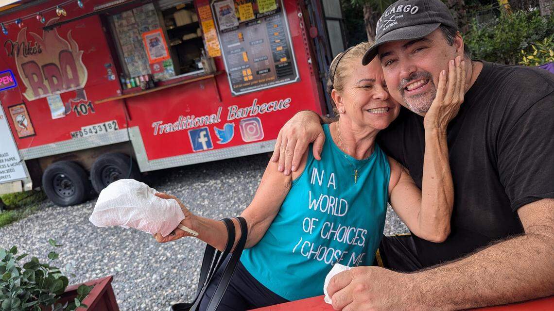 Husband-and-wife team Mike Porcari and Aparecida De Souza co-own Mike’s BBQ 101 in Key Largo