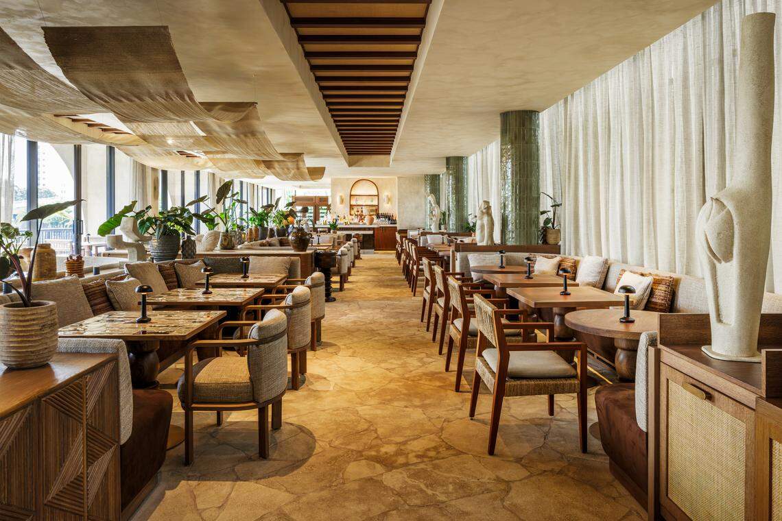 Another view of Casa Neos Mediterranean restaurant on the Miami River.