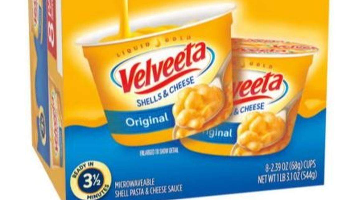 The box of Velveeta with the claim in the lower left corner of being “ready in 3 1/2 minutes.”