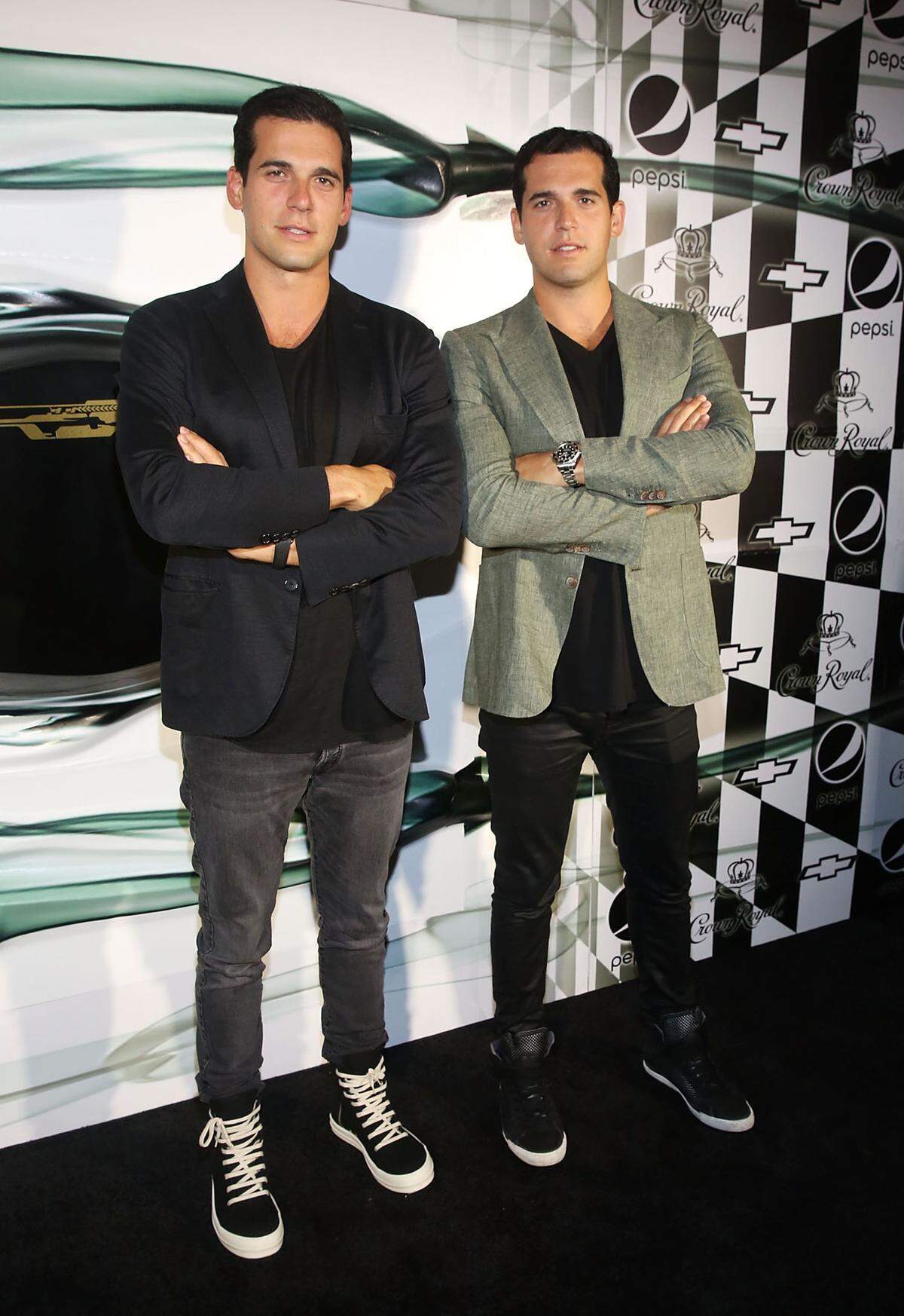 Oren and Alon Alexander, twin brothers who grew up around Miami Beach, attend Jeff Gordon’s Last Lap on Nov. 22, 2015, at the Villa Casa Casuarina at the former Versace mansion on Ocean Drive in South Beach, Florida.