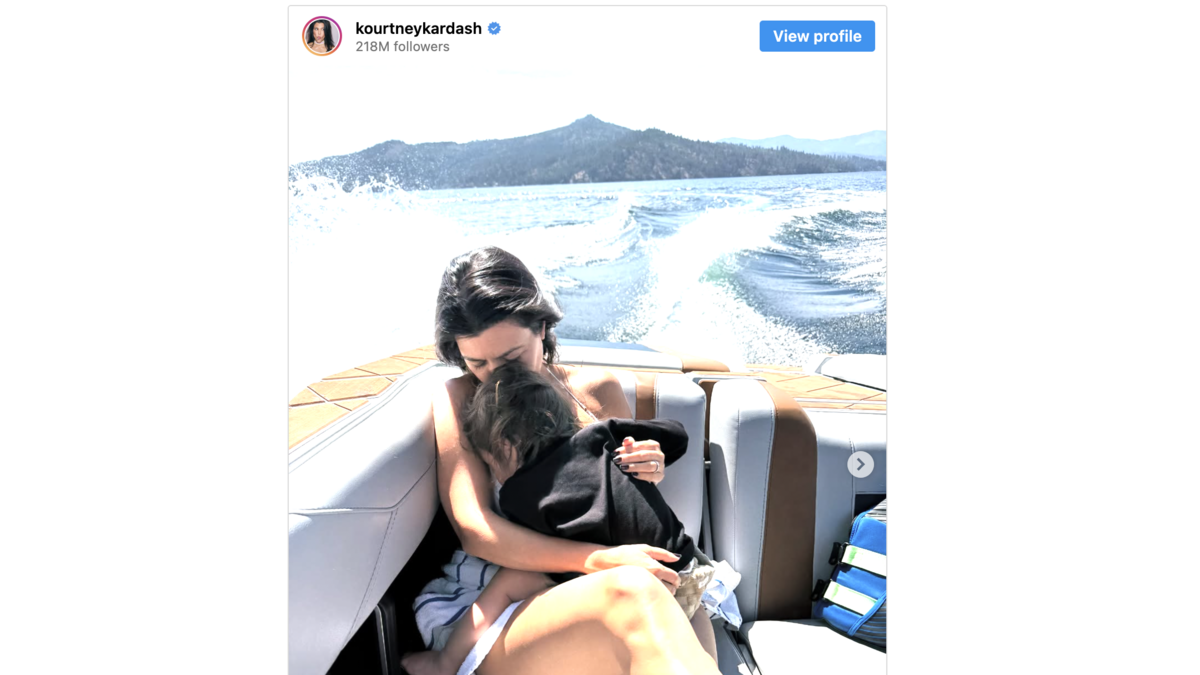 Kourtney Kardashian shares photos of her family on vacation.