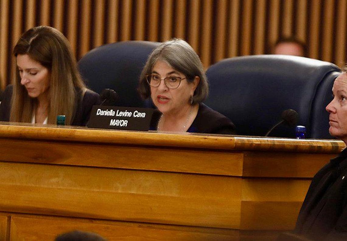 Daniella Levine Cava, Mayor of Miami-Dade County, hears arts advocates lobby against cuts to the Cultural Affairs Department’s arts grants at the Miami-Dade County budget hearing on Sept. 5, 2024.