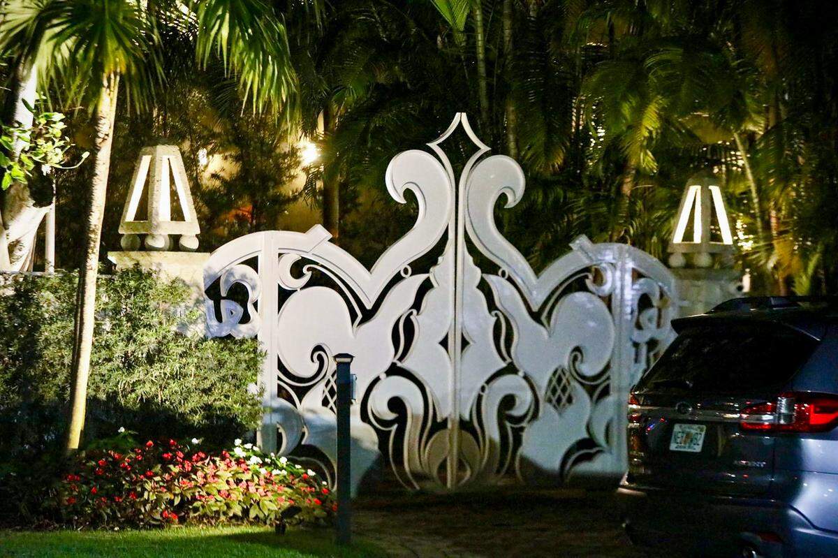 A view of the gate of one of Sean ‘Diddy’ Combs’ two mansions on Star Island on Monday, March 25, 2024 in Miami Beach, Florida. Federal agents raided his two mansions in Miami Beach, as well as his home in Los Angeles. The raids follow a lawsuit filed by his former producer alleging that Diddy was involved in a “dangerous and widespread criminal sex trafficking organization.”