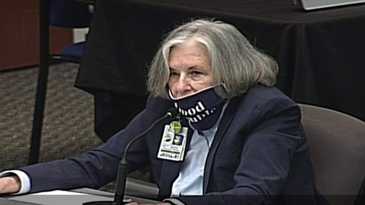Broward County Public Schools General Counsel Barbara Myrick speaks during a School Board meeting Thursday, April 29, 2021. Broward County Public Schools