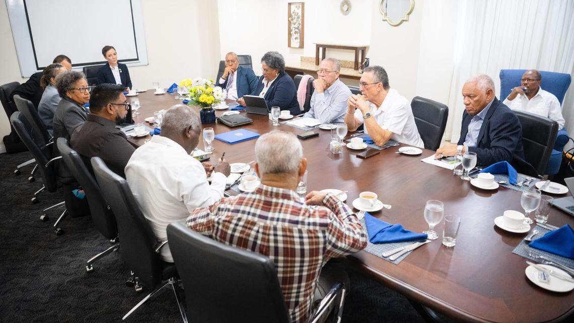 Caribbean leaders and representatives from other countries met in Jamaica on Monday, March 11, to discuss the crisis in Haiti. Credit: Office of Barbados Prime Minister Mia Mottley