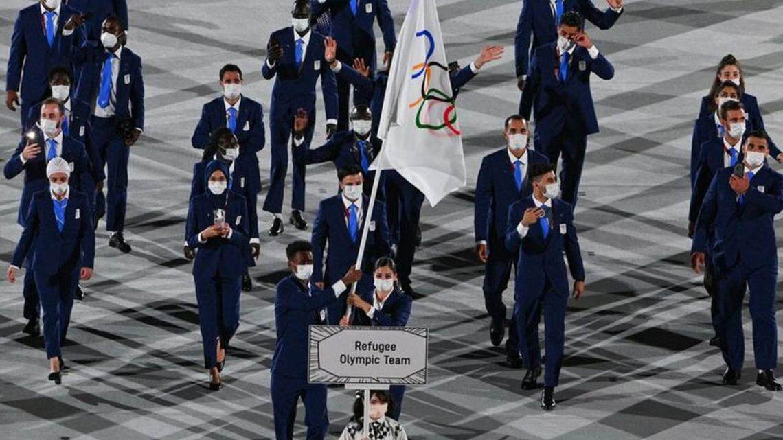 The team of displaced athletes from around the world participated in the opening ceremony of the 2020 Olympics in Tokyo, Japan.