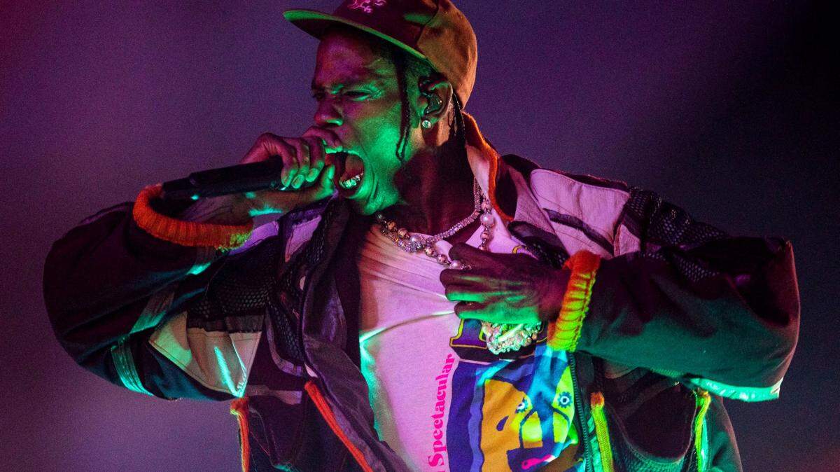 Rapper Travis Scott performs on the Ciroc main stage during the second day of Rolling Loud Miami, an international hip-hop festival, at Hard Rock Stadium in Miami Gardens, Florida, on Saturday, July 23, 2022.