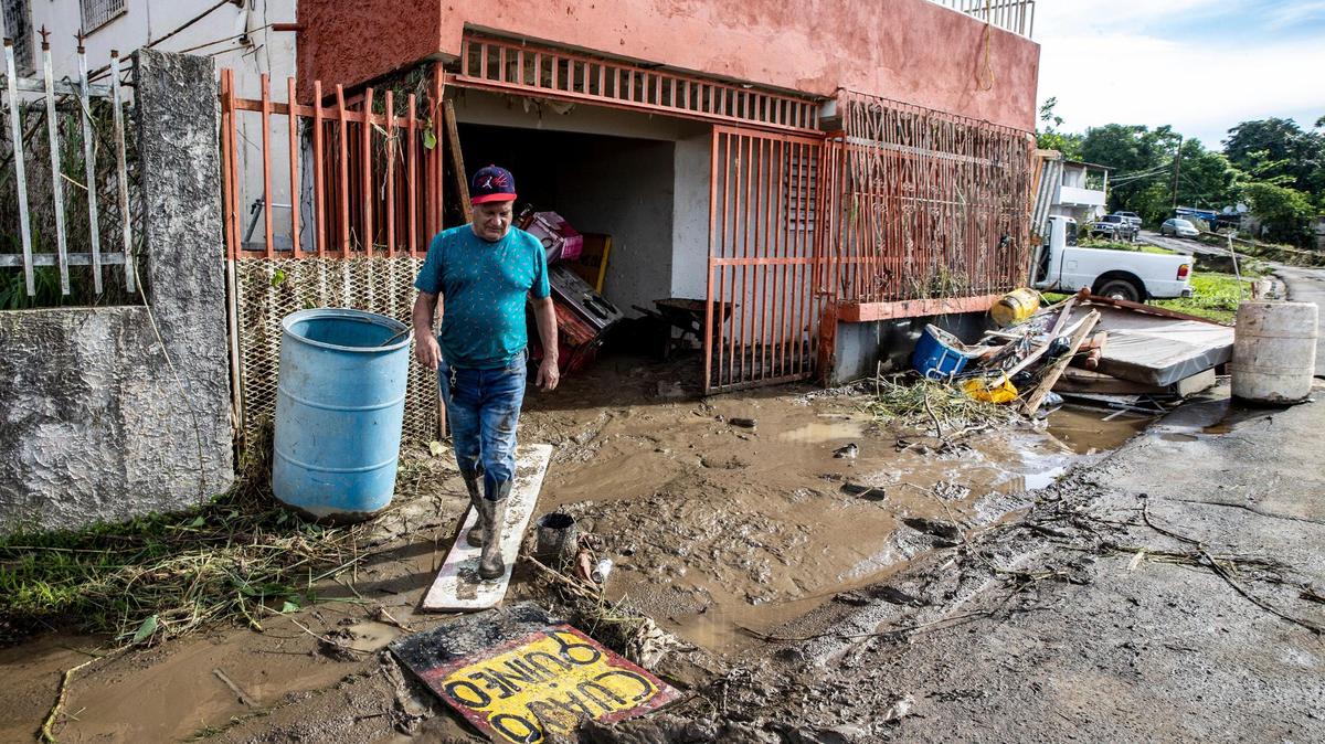 El río “Río de la Plata” se desbordó en San José de Toa Baja cuando el huracán Fiona azotó a Puerto Rico el lunes 18 de septiembre.