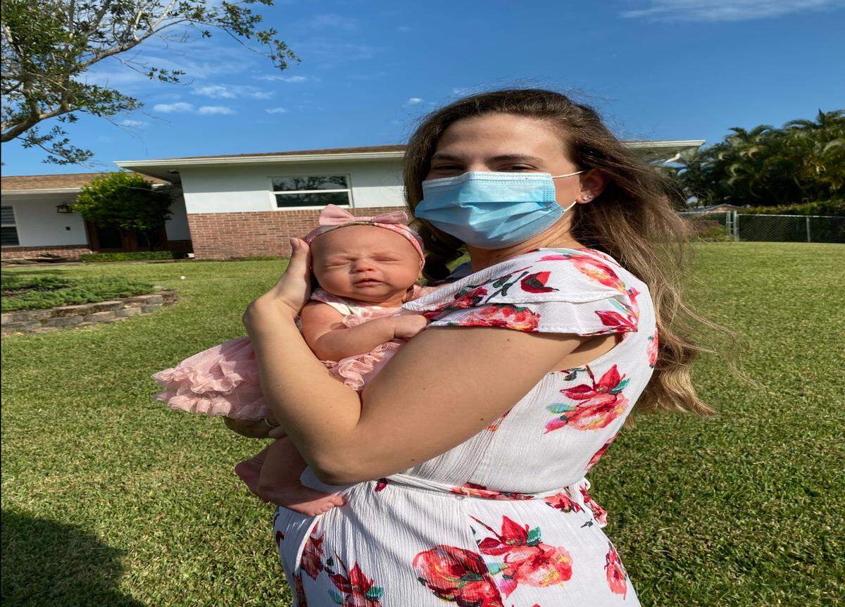 Monica Verde with her baby, Giana Marie Verde, who was born at 34 weeks at Baptist Hospital. Monica was diagnosed with COVID during her pregnancy but Giana did not contract the virus.