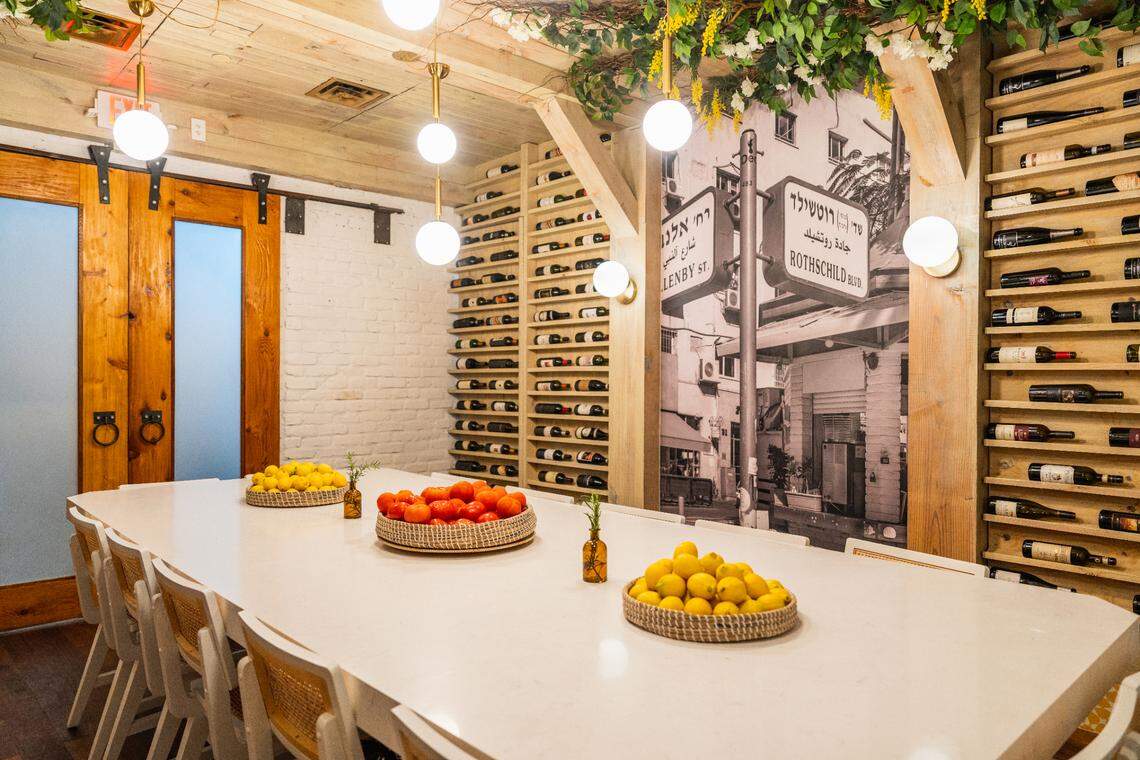 The private Shabbat dining room at Motek in Coral Gables.