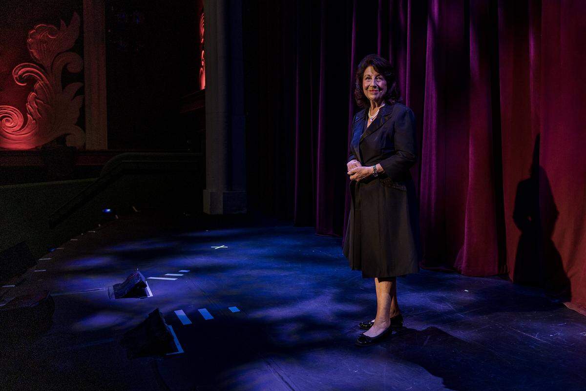 Barbara Stein, executive producing director and co-founder of Actors' Playhouse, on stage at the Miracle Theatre, in Coral Gables. The theater organization is celebrating its 30th season this year.
