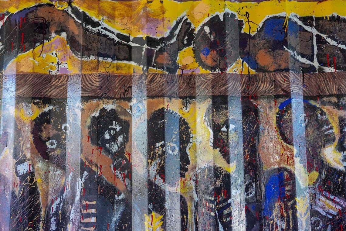 One of the images painted onto the containers as part of the “African Diaspora Memory in Motion” exhibit during the Art of Transformation in Opa-locka.