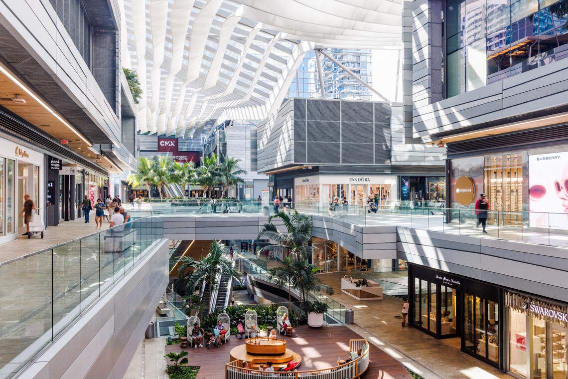 Inside the Brickell City Centre. Shops include Swarovski, Pandora and CMX movies and entertainment.