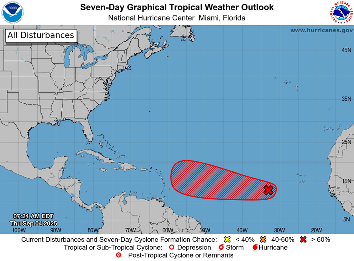 The potential for a new storm to form in the Atlantic keeps rising.