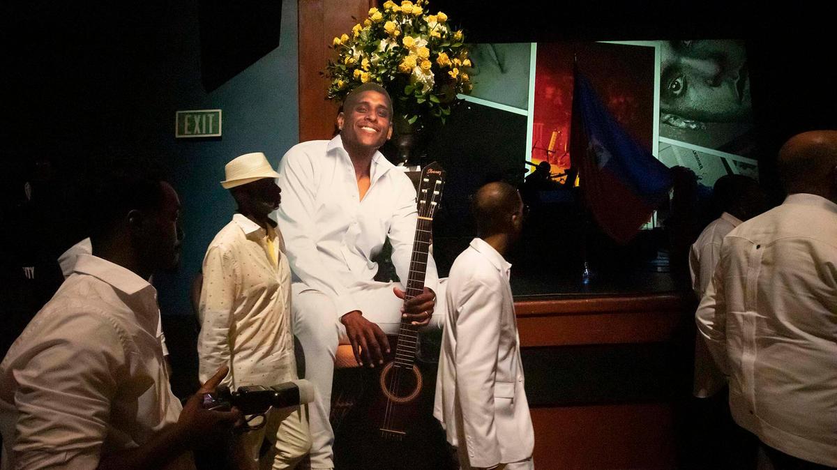 A larger than life image of Mikaben displayed during a Memorial service held in Miramar on Sunday, November 6, 2022.