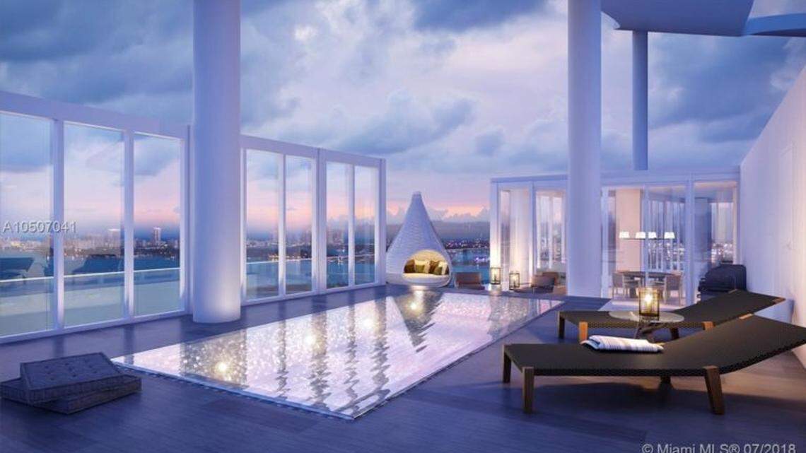 Photo of one of two penthouses at the Biscayne Beach luxury condo tower in Edgewater that Scott Minerd plans to merge into one.