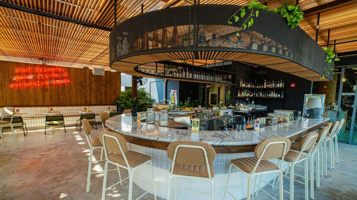 The outdoor bar at Burdo in Wynwood.