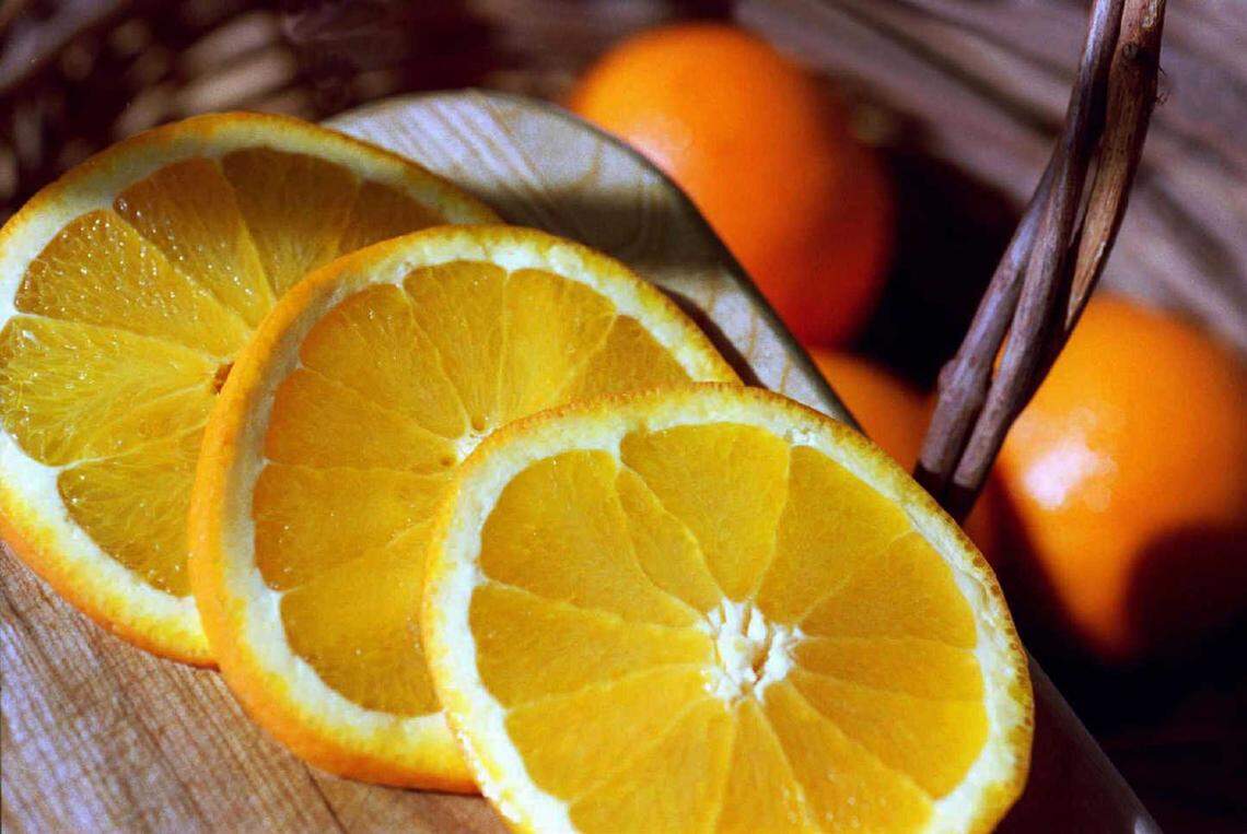 Oranges are good to eat for keeping you hydrated and they have high levels of potassium, which helps muscles to contract and supports normal blood pressure.