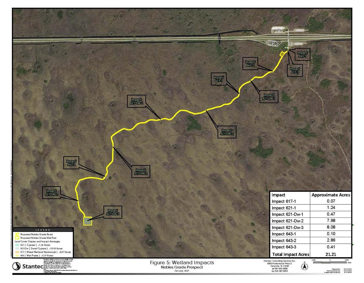 Areas of cypress swamp and ochopee sandy marl could be affected by the access road, according to a map in the permit application.
