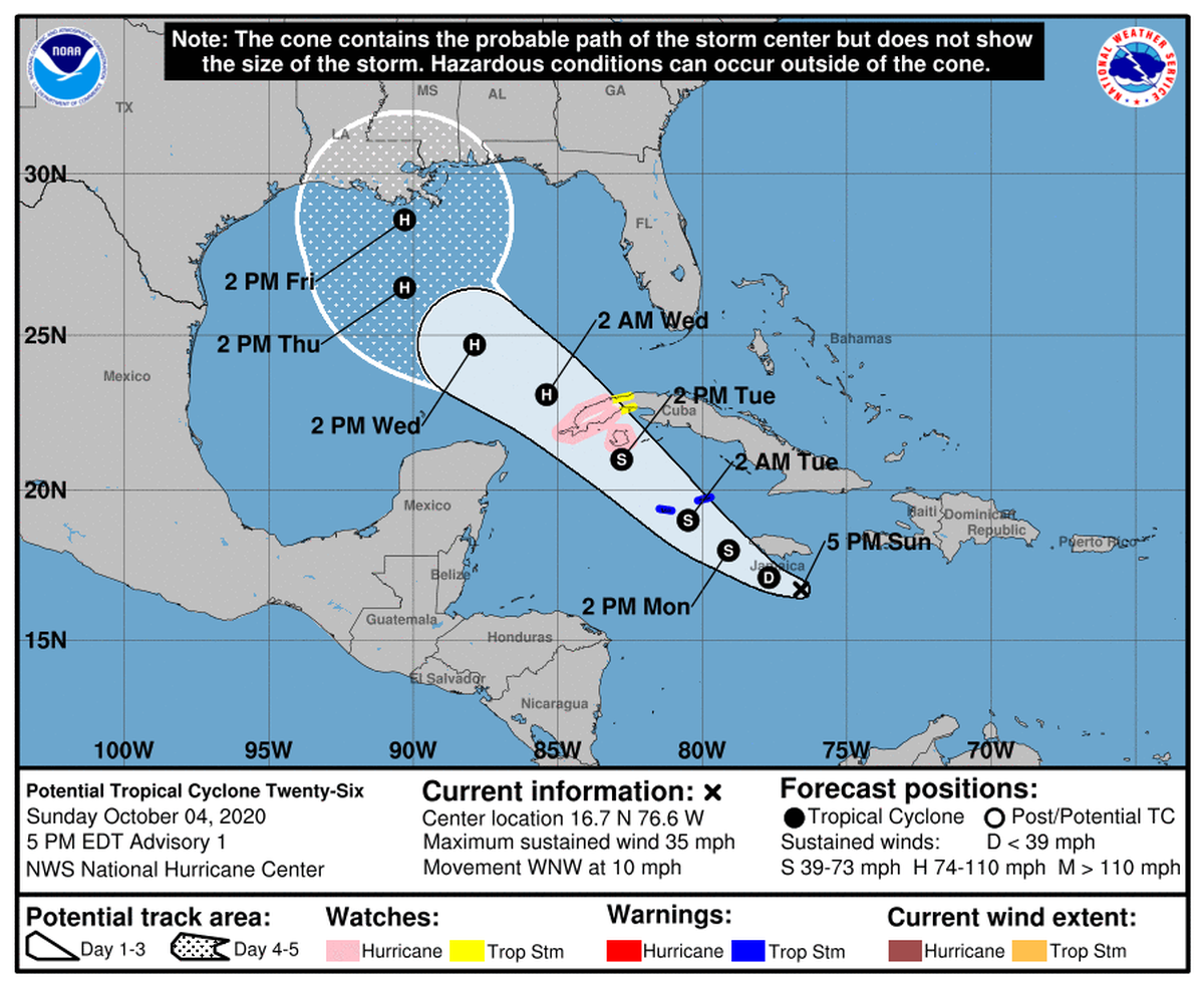 Tropical Cyclone Twenty-Six 5 p.m. advisory