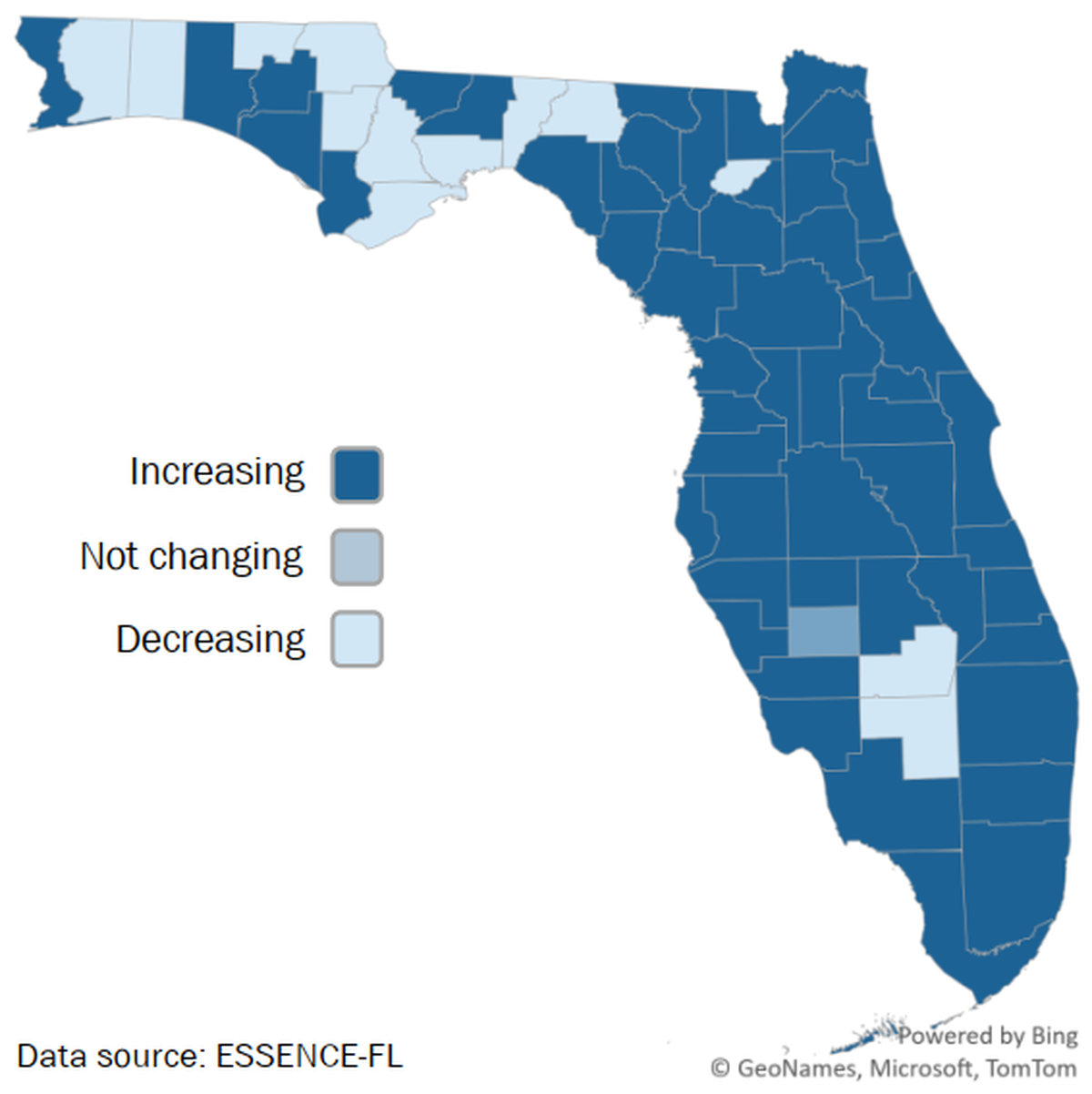 The Florida Department of Health is reporting an increase of flu and influenza-like illnesses for much of the state, including in Miami-Dade, Broward and Monroe counties