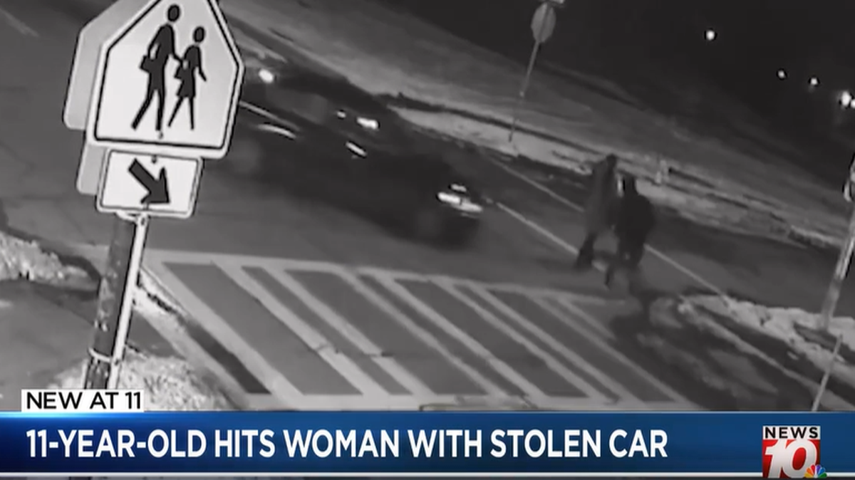 A child crashed into a woman while driving a stolen car in Rochester, New York, police said.