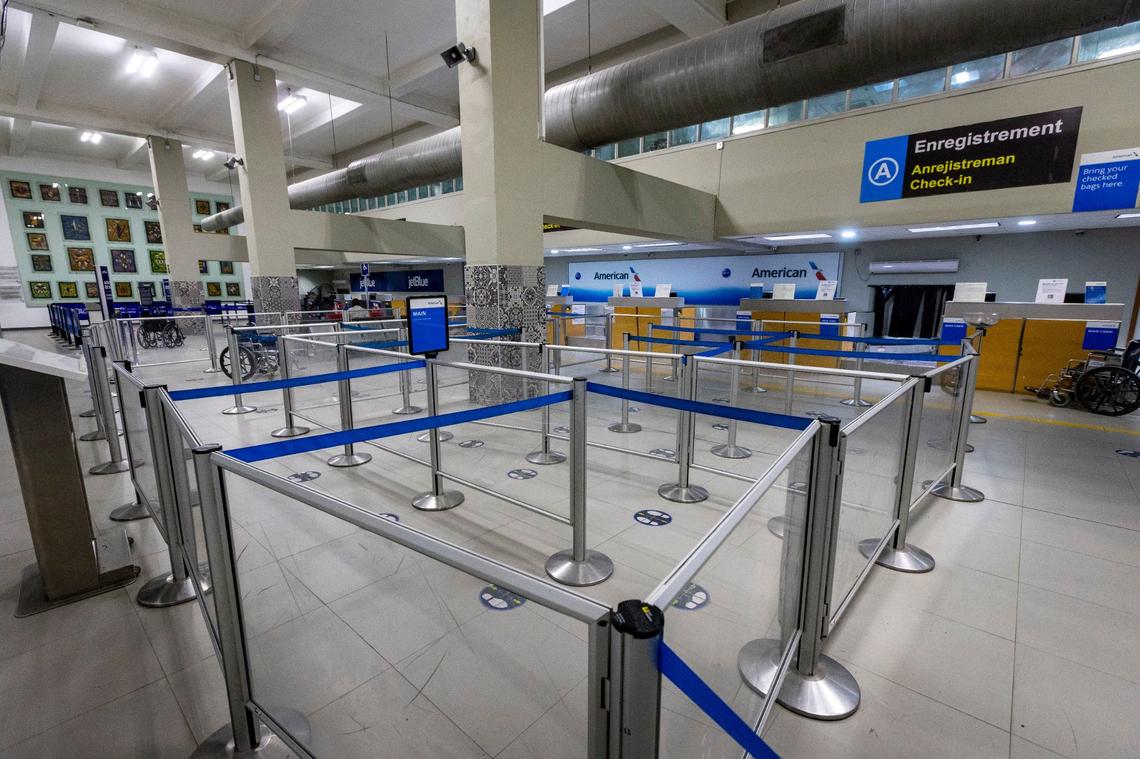 Partial view of the empty main terminal at Toussaint Louverture International Airport in Port-au-Prince, Haiti on Wednesday, May 15, 2024. U.S. carriers canceled flights on March 4, 2024 and resumed flights nearly three months later before canceling again in November.