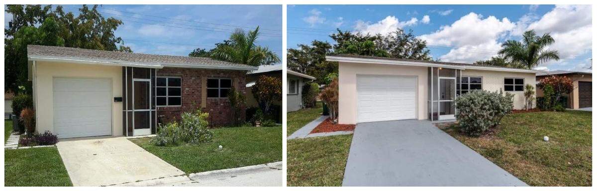 Before and after photos of a home in Margate, Florida, renovated by We Buy Ugly Houses.